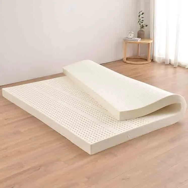 Natural Latex Mattress Topper with Cover Natural Rubber Pure Mattress Home Dormitory Soft Cushion Mat Queen Size Medium Firmness