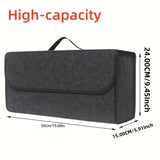 Gray Anti Slip Compartment Boot Storage Organizer Tool Car Storage Bag Car Trunk Organizer Soft Felt Storage Box Car Accessories