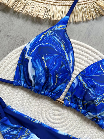 RUOTONSEPT Print Halter Mini Thong High Cut Bikini Female Swimsuit Women Swimwear Two-pieces Bikini set Bather Bathing Suit Swim