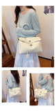Casual Large Capacity Lychee Pattern Single Shoulder Slant Cross Bag Versatile Underarm Bag Simple Stylish Tote Bag