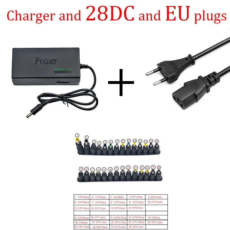 96W Universal PortableAC Laptop Power Adapter 12V 15V 16V 18V 19V 4.5A 20V 24V Charger For Dell Toshiba Hp Asus Acer Sony Lenovo