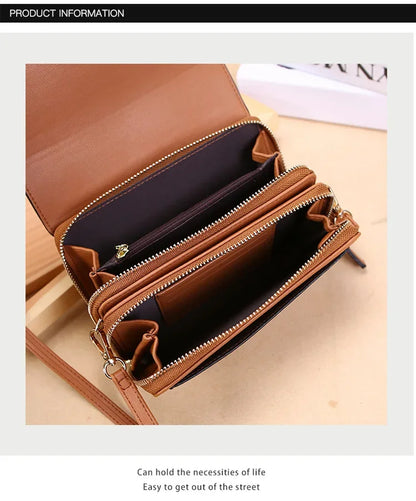 Nuevos bolsos de piel sintética para mujer, multifuncionales, de gran capacidad, tipo bandolera, a la moda, para teléfono