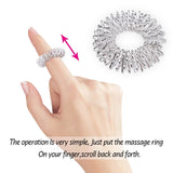 Juego de 10 anillos de acero inoxidable para masaje de dedos, anillo de acupuntura para terapia, relajación de manos, circulación sanguínea, alivio del dolor, cuidado de la salud.