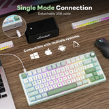 Teclado para juegos con cable Royal Kludge RK R75 de 80 teclas, retroiluminación RGB, 80 % de sellado, teclado mecánico intercambiable en caliente con teclas MDA PBT.