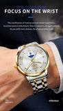 OLEVS 3638 Mens Watch Original Quartz Watch Stainless Steel Waterproof Luminous Large Dial Day Date Watches Luxury Men Box Reloj