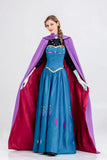 Disney Frozen Movie Adult Costume Women's Cospaly Princess Anna Dress Cloak Halloween Party Performance Dress Birthday Gifts New
