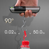 Portable Electronic Scale with Rule, Household Small 50kg Portable Mini Hook Weighing, High-Precision Luggage Weighing Device