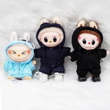 For Labubu Casual Sweatsuit Set Comfy Clothes for Labubu 15/17cm Dolls Featuring Ribbed Hem Details Fashion Doll Accessories
