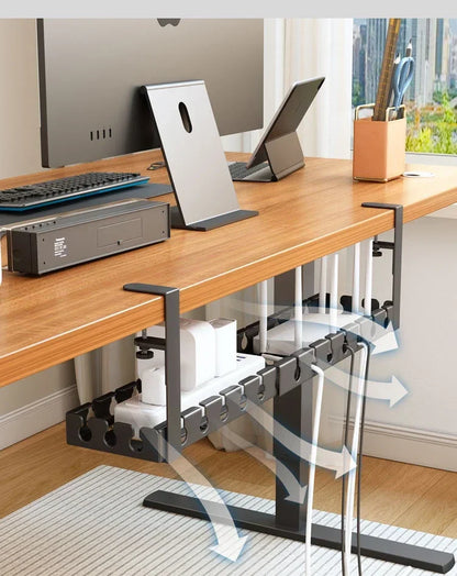 Under Table Storage Rack No Punching Metal Cable Management Tray Home Office Desk Wire Organizer Retractable Power Strip Storage