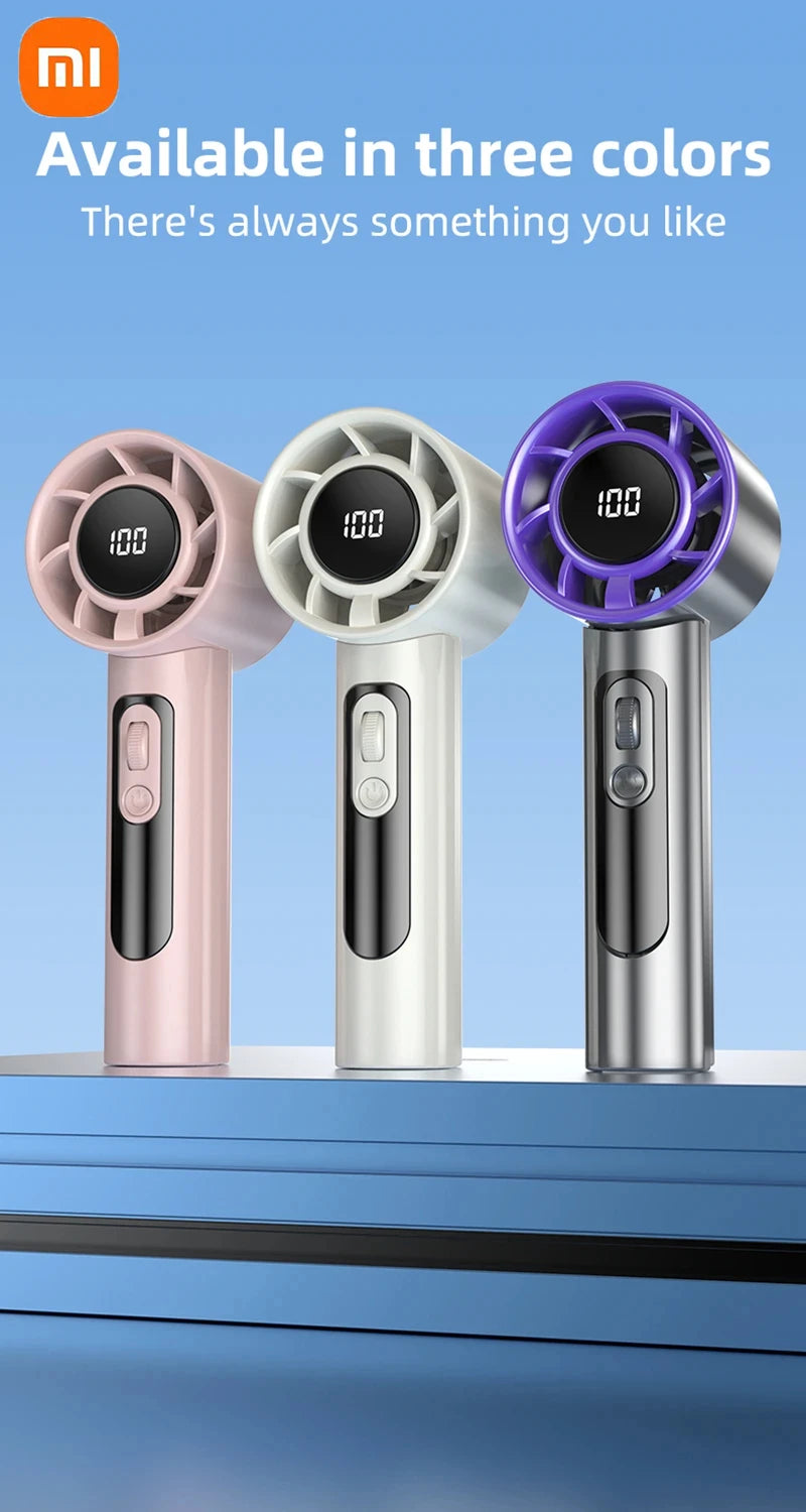 Xiaomi Handheld Portable Fan 100 Wind Speeds Adjustable Usb Charging Mini Outdoor Portable Turbo Long-lasting High Speed Fan