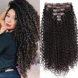 Extensões de cabelo ondulado com clipes conjunto de 6 peças - 55cm com presilhas