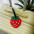 1/2pcs red strawberry luggage tag PVC soft rubber identification tag bag pendant luggage bag anti loss surname name tag hanging
