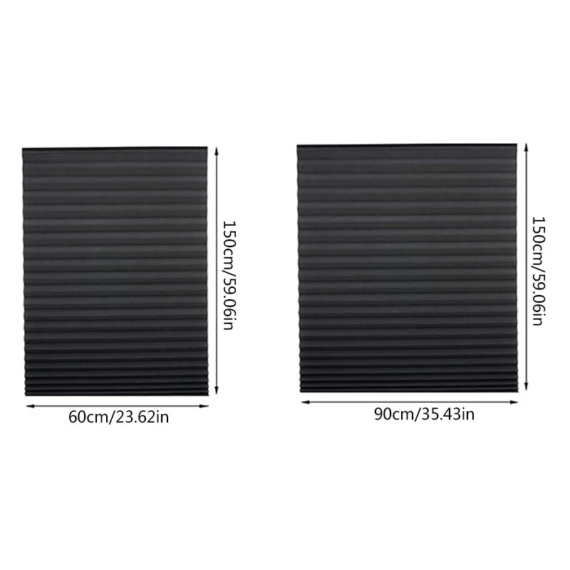 2pcs Self-adhesive Pleated Blackout Blinds Non-woven Folding Curtains For Kitchen Bathroom Balcony Shades Home Windows Decor