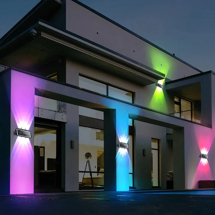 4/6/8LED Solar Wall Spotlight Outdoor Upper And Lower Lighting Solar Powered Waterproof Streetlight for Balcony Courtyard Garden