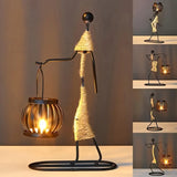 Nordic Metal Candlestick Abstract Character Sculpture Candle Holder Decors Handmade Figurines Home Decoration Art Gifts Hot 2024