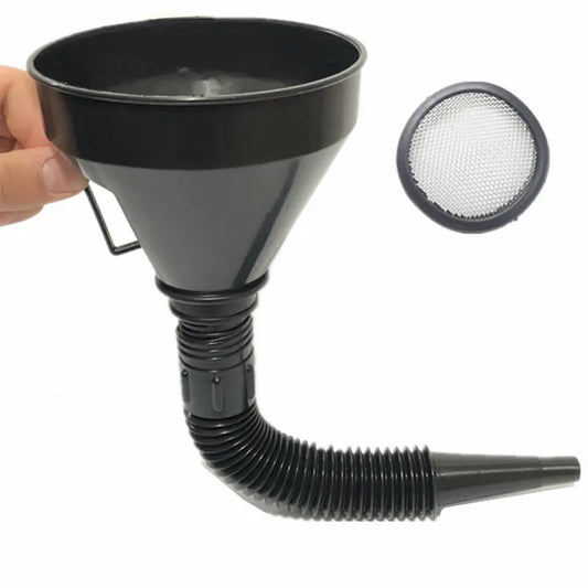 Engine refueling funnel with filter, car motorcycle truck oil gasoline container, extension tube, oil funnel, motorcycle accessories