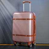 Rolling Luggage Set Women's Fashion Combination Lock Travel Suitcase Set Universal Cosmetic Bag Retro 2-Piece Trolley Luggage Set