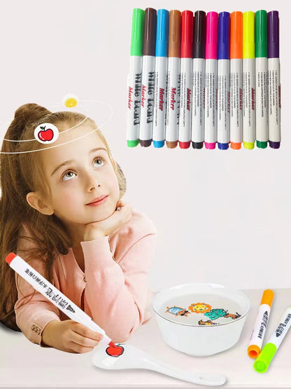 Magical Water Painting Pen Colorful Mark Pen Markers Floating Ink Pen Doodle Water Pens Children Montessori Early Education Toys