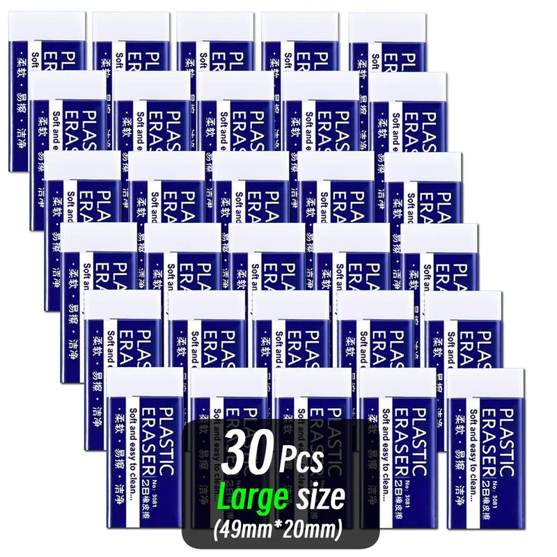 1/10/30pcs 2B Eraser Clean and Mess Free Student Exam Office Sketch Soft Eraser for Kids Correction Supplies Pencil Rubber