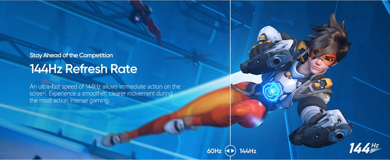 ARZOPA 16.1 inches Portable Monitor,144hz,100%sRGB,1080P FHD,IPS Screen, External Second Screen for Laptop/PC/PS5/Mac/Xbox Z1FC