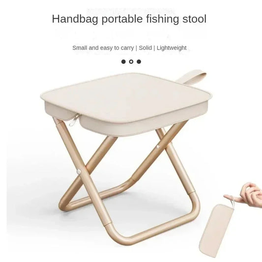 Estuche plegable para lápices para exteriores, taburete pequeño con bolsillo para corbata de caballo, taburete portátil para pesca, camping, turismo, silla de mano para ocio