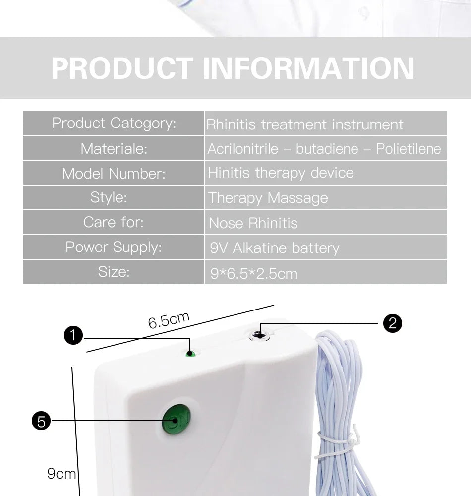 Rhinitis Relief Instrument Sinusitis Therapy Massage Machine Hay fever Low Frequency Pulse Laser Pen Nose Treatment Health Care