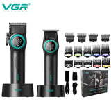 VGR 001 977 new hair trimming set high-end men's hair clipper intelligent digital display electric carving and whitening trimmer