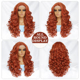 Black Brown Curly Wig Synthetic Lace Front Wigs For Women Blonde Orange Female Lace Wig 13X4.5X1 Cosplay Hair Daily Use