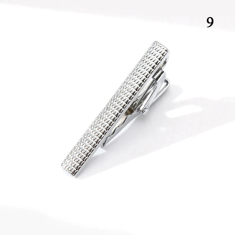 New Metal Silver Color Tie Clip For Men Wedding Necktie Tie Clasp Clip Gentleman Ties Bar Crystal Tie Pin For Men's Accessories