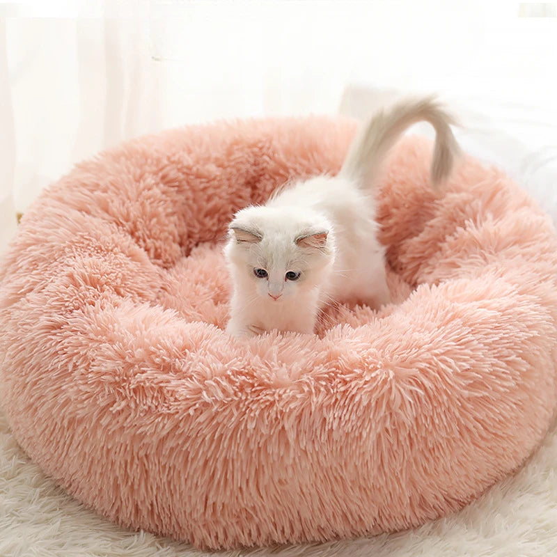 Nido de felpa para mascotas, nido de invierno para gatos, nido para perros, cálido, desmontable y lavable, redondo, nido para gatos, cama para mascotas, decoración Universal de temporada