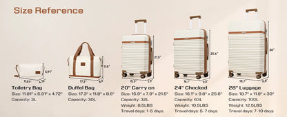 Travel Luggage Suitcase Set, Expandable Lightweight Carry on Suitcase with Duffel Bag,Toiletry Bag,TSA Lock,Spinner Wheels