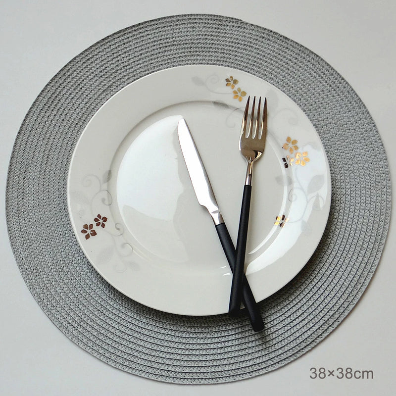 Round Placemats Set  Braided Circle Place Mat Washable Table Mats for Kitchen Dining Table Mixed Color Non-Slip Place mats