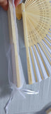 24 /70pcs  Personalized Engraved White Folding Elegant Silk Hand Fan with Gift bag Wedding & Party