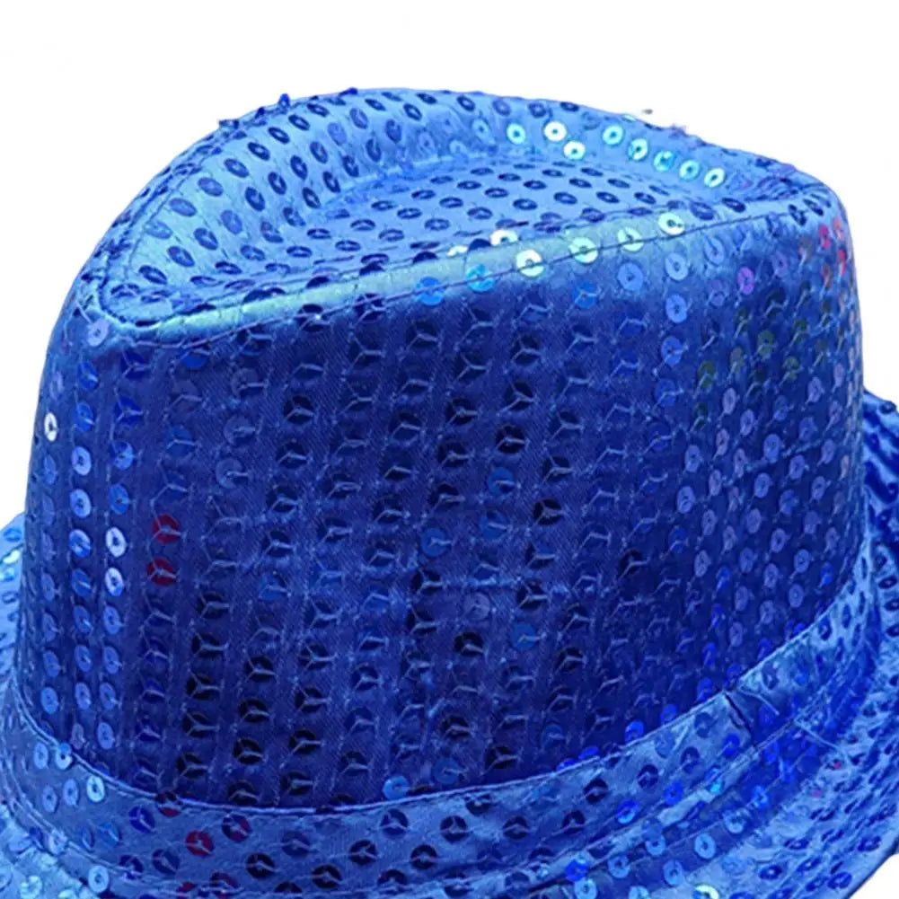 Stylish Unisex Hemming Sun Carnival Hat Unisex Stage Performance Sequins Hat