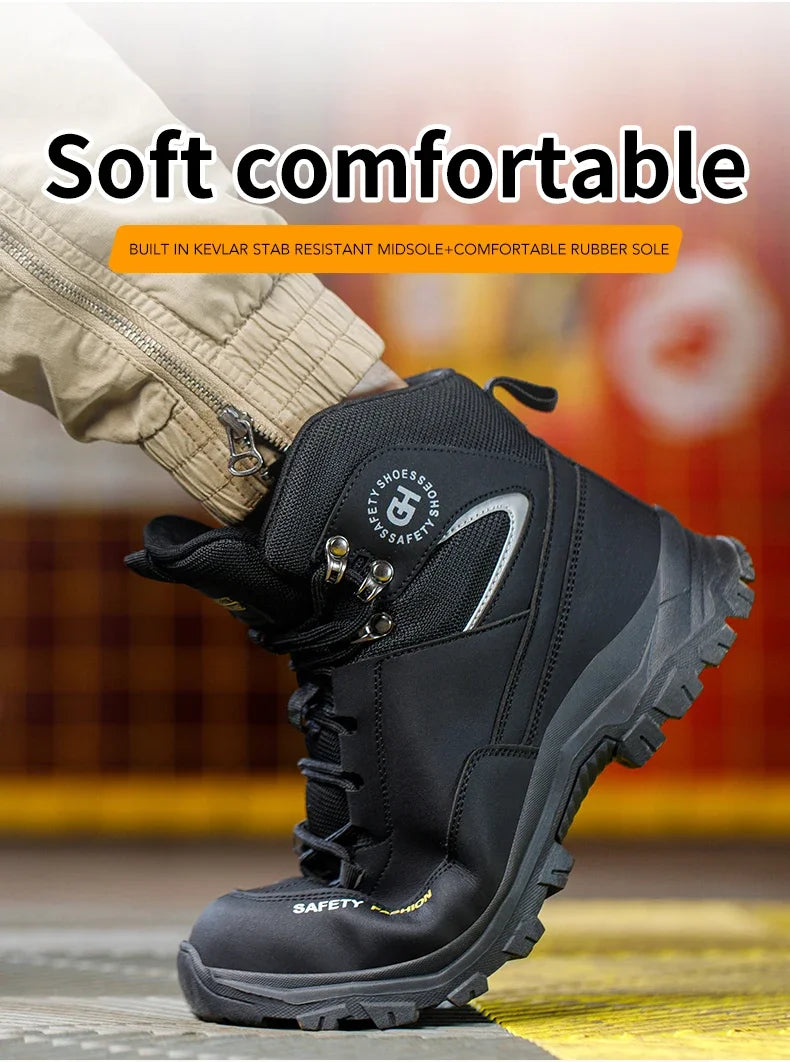 Waterproof Work Safety Boots Men Women Indestructible Anti smash Anti Puncture Work Shoes Protective Men Safety Shoes