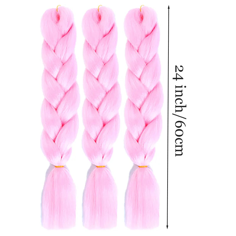 Lupu 24 "extensões de cabelo sintético longo ombre trança para mulheres preto roxo rosa azul loiro jumbo tranças suporte atacado
