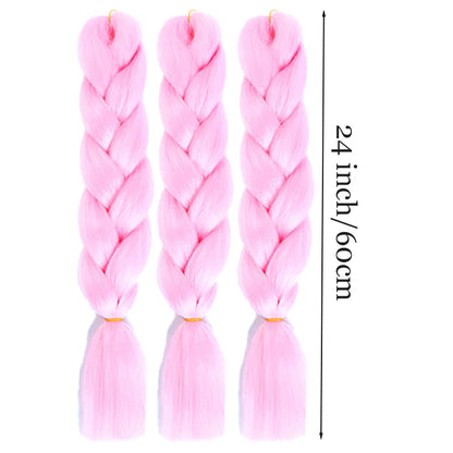 Lupu 24 "extensões de cabelo sintético longo ombre trança para mulheres preto roxo rosa azul loiro jumbo tranças suporte atacado