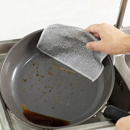 Pano de limpeza de fio de aço espessado, sem arranhões, camada dupla, microfibra de ferro, louça de malha, trapos de lavar roupa, toalhas de cozinha, novo