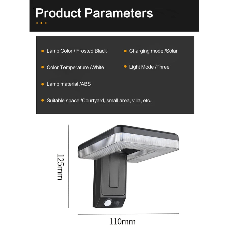 New Outdoor Solar Sensor Wall Light Folding  Light 3 Modes 120°  Adjustable Waterproof Courtyard Corridor Balcony Outdoor