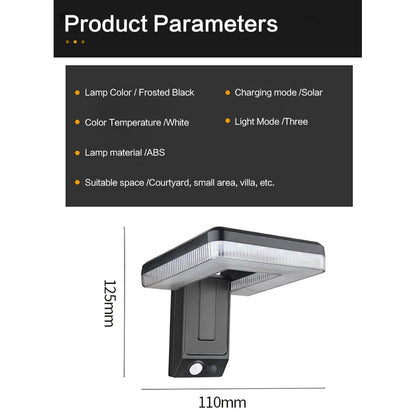 New Outdoor Solar Sensor Wall Light Folding  Light 3 Modes 120°  Adjustable Waterproof Courtyard Corridor Balcony Outdoor