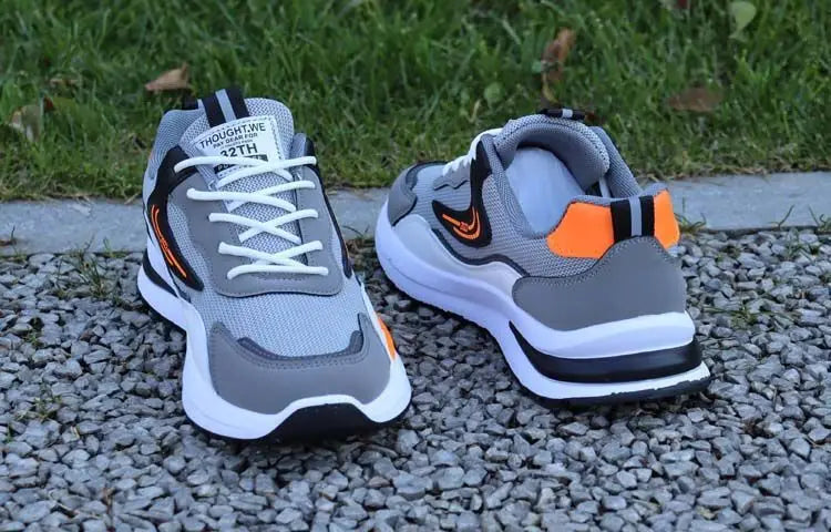 Zapatillas deportivas informales de retazos para hombre, zapatos de malla transpirables para hombre, zapatillas de tenis para correr al aire libre, zapatillas masculinas cálidas con cordones y antideslizantes.