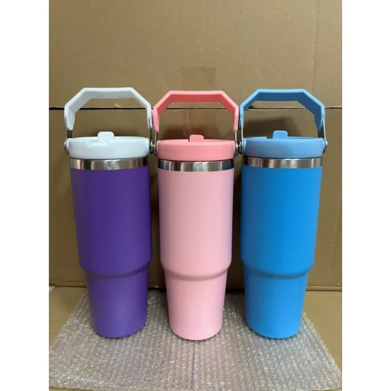 30 oz Premium Steel Travel Cup with Non-Slip Base - Car, Office, Hiking, Leak and Sweat Resistant Design