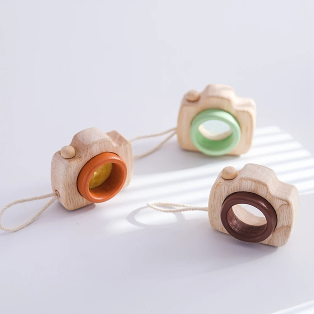 1Pc Wooden Baby Montessori Toys Fashion Camera Pendant Toys for Kids Outdoor Toys Gift Children Wooden Presents Kids Gifts