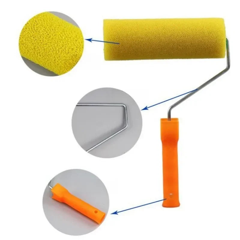 4/8inch Wall Paint Roller Brush Portable Sponge Painting Roller with Handle Roller Brush Paint Portable for Wall Painting Tool