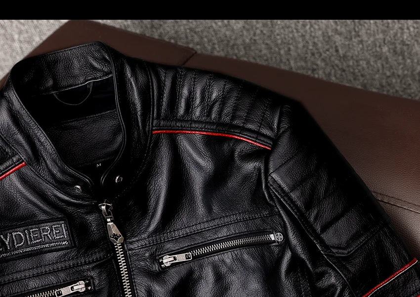 Chaqueta de motociclista nueva para hombre, de piel de vaca, para motocross, de cuero, para invierno, resistente al viento, para carreras, ropa de motociclista resistente al desgaste para Harley.
