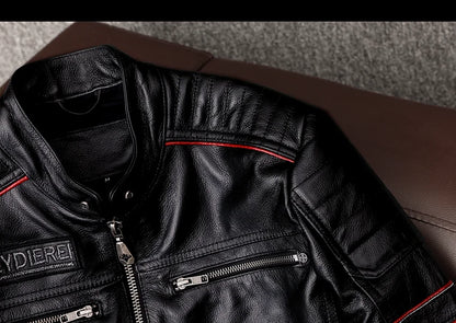 Chaqueta de motociclista nueva para hombre, de piel de vaca, para motocross, de cuero, para invierno, resistente al viento, para carreras, ropa de motociclista resistente al desgaste para Harley.