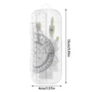 8PCS/Set Plastic Ruler Compasses Set Transparent Straight Ruler Measuring Ruler Set Square Eraser Protractor School Office