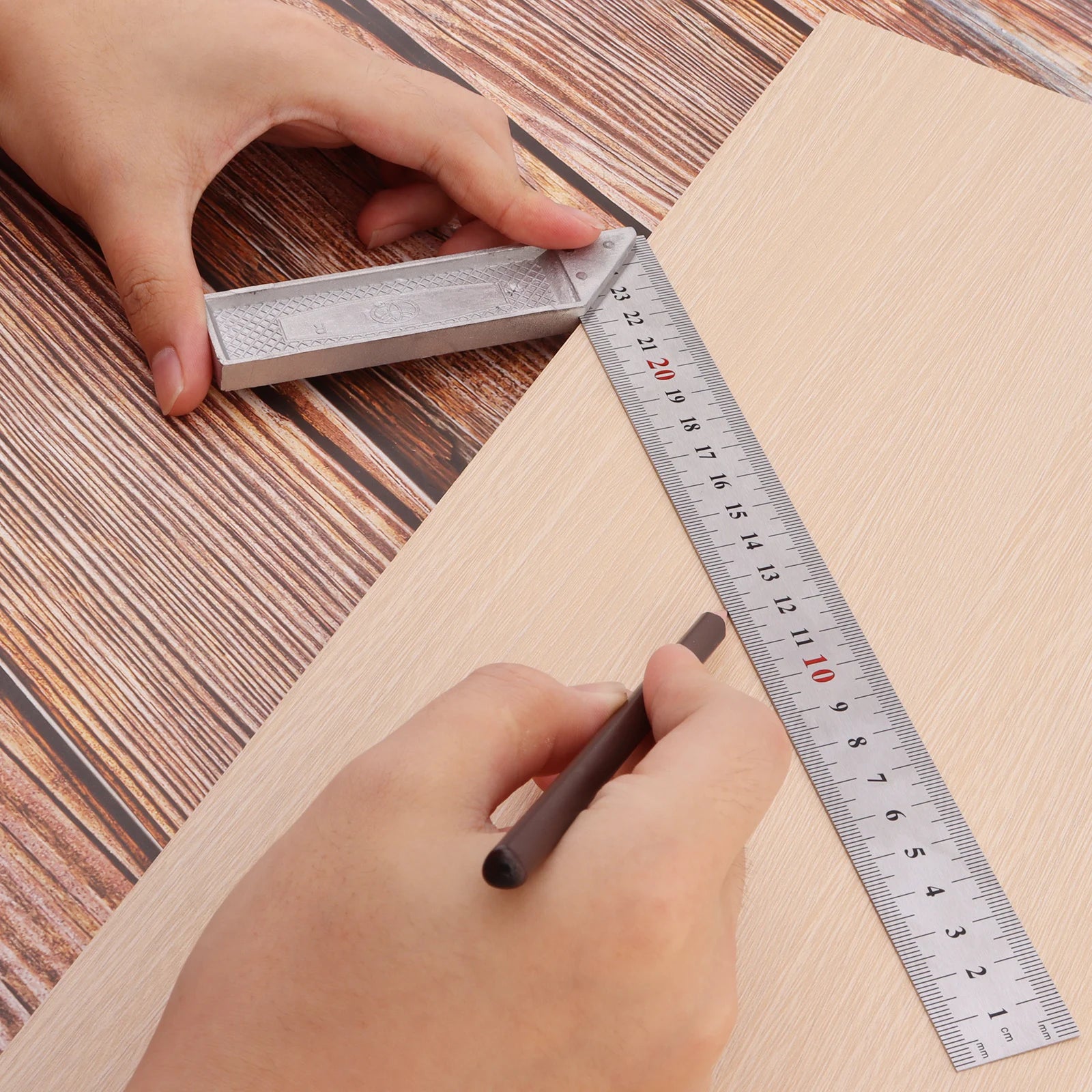 Stainless Steel 250mm/300mm Aluminum Alloy Square Ruler Right Angle Measuring Rule Tool Angle Square Ruler 90 Thickened Handle