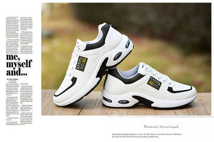 Zapatillas de running para hombre, transpirables, con amortiguación de aire, con cordones, antideslizantes, para exteriores