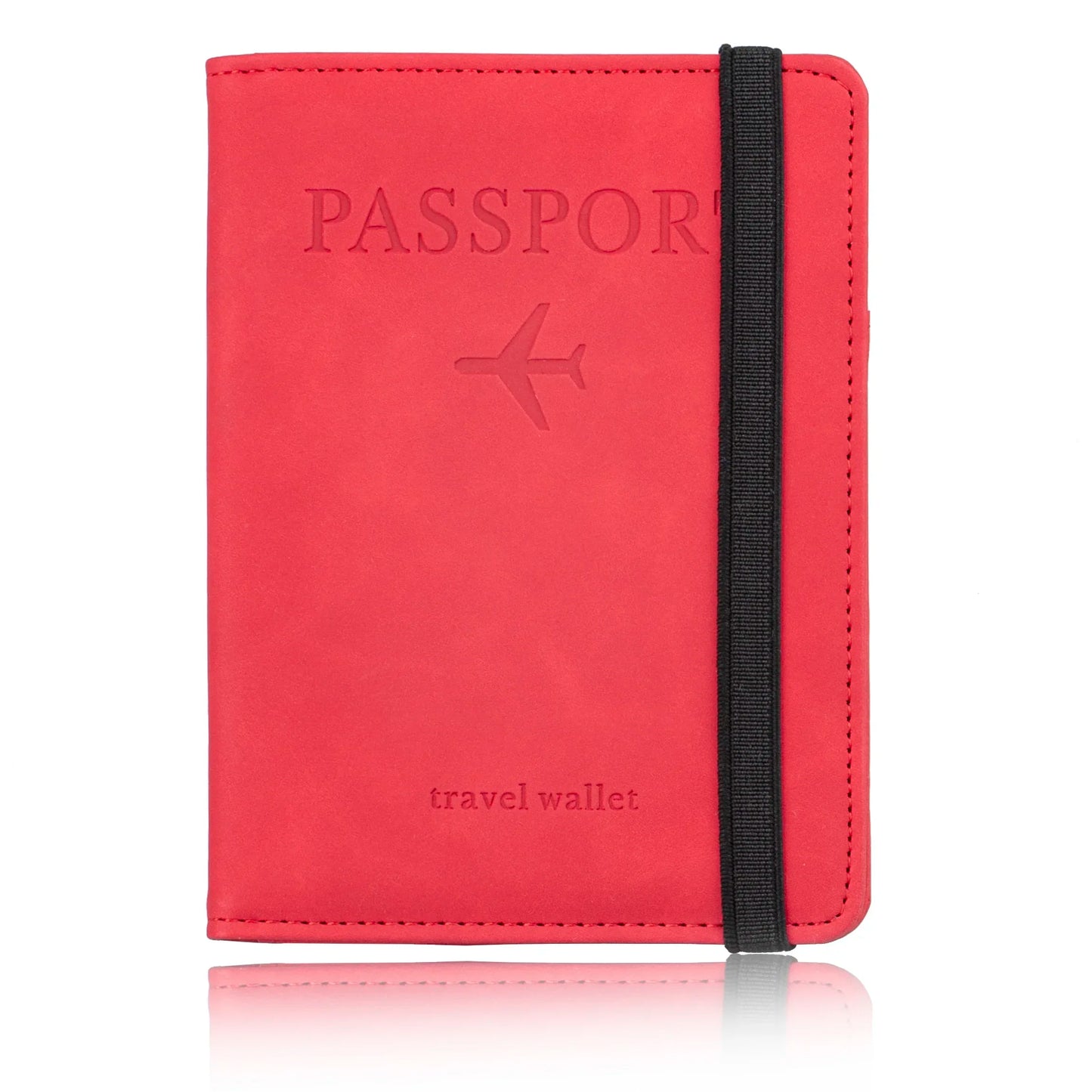 Tarjetero de cuero con bloqueo RFID, funda para pasaporte, billetera, accesorios de viaje para mujeres y hombres.